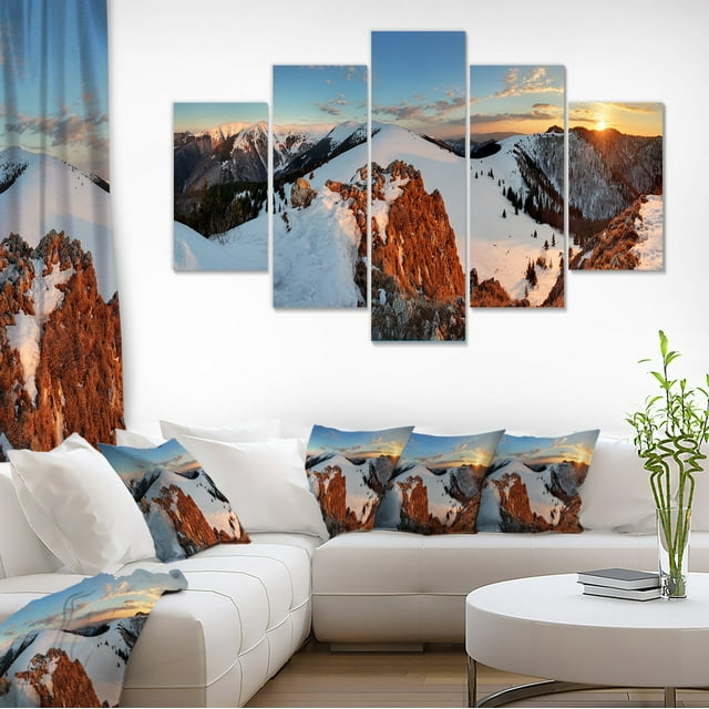 Slovakia Frozen Landscape Panorama - Landscape Canvas Art Print