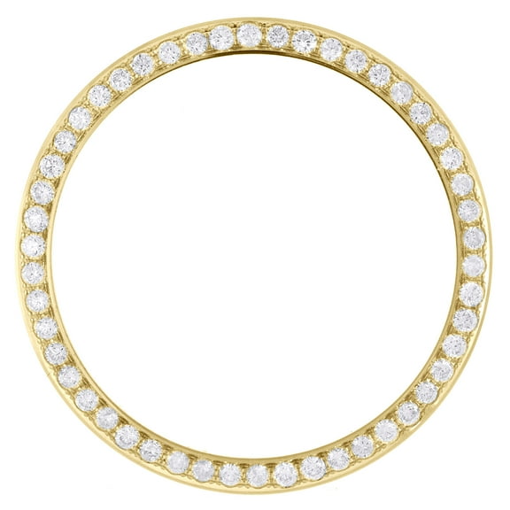 14K Yellow Gold Rolex DateJust 36 Bead Set Diamond Bezel Fits 36mm Watch 1.50 CT