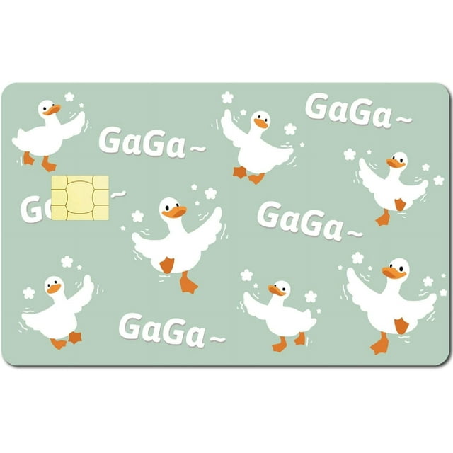 White Duck Debit Card Skin Credit Card Skin GaGa Credit Card Sticker Covers No Bubble Slim Small Chip Personalized Bank Card Decals PVC Waterproof Removable Transportation Card 7.3x5.4Inch