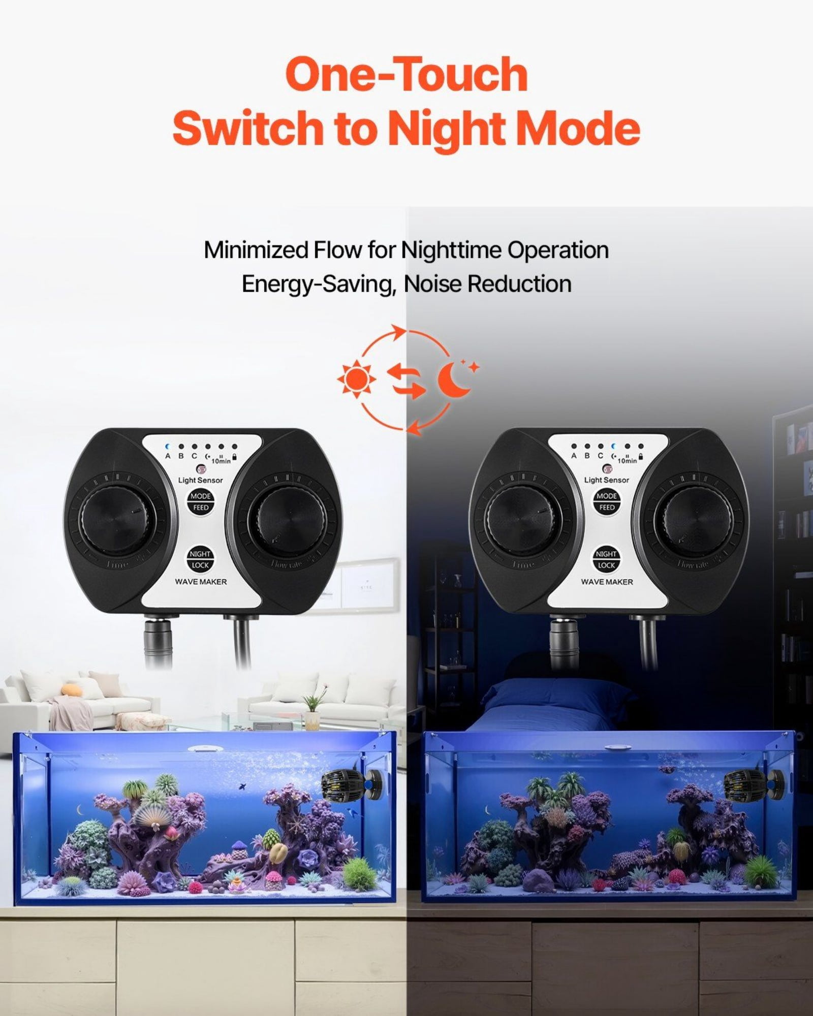 20W DC 24V Aquarium Wave Maker with Magnetic Base – Adjustable Flow Pump for Fish Tank