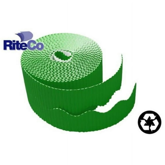 RiteCo Raydiant  Riteco Trim-It Corrugated Scalloped Decorative Border. Two .25 In. X 50 Ft. Strips Per Roll Holly Green- 6 Rolls