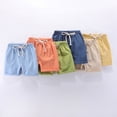 thumbnail image 5 of GYRATEDREAM Toddler Boy Summer Shorts, Boys Summer Cotton Linen Active Jogger Shorts Drawstring Elastic Waist Running Shorts for 3-5Y, 5 of 9