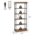 thumbnail image 2 of Eastvita 73.6-Inch Industrial - Style Six - Layer Wooden Bookcase with Metal Frame Open Storage/Retro Display Stand, 2 of 6