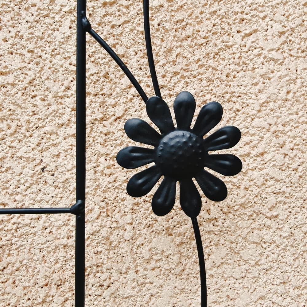 Tcbosik 2 Piece Garden Trellis for Climbing Plants, Outdoor Decorative Metal Flower Trellis, Black