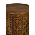 thumbnail image 2 of Jofran Decker Small Distressed Hardwood Global Drum End Table, 2 of 6