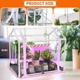 thumbnail image 2 of Mini Greenhouse with Grow Light, 23.6" L x 15.7" W x 19.6" H Portable Greenhouse with Waterproof Bottom Mat, Timer, 3 Light Color Mode for Indoor Outdoor Seed Starter Tray (Mini House Shape), 2 of 6