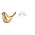 thumbnail image 1 of Figura de con pájaros dorados, estatua única para decoración de mesa, decoración del hogar, escultura para escritorio, oficina, repisa, sala, 1 of 8