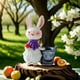 thumbnail image 4 of Figura de conejo de Pascua, adorno de escritorio, maceta, resina, estatua decorativa de Pascua Púrpura, 4 of 9