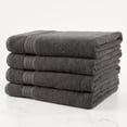 thumbnail image 4 of Gray Bath Towels for Bathroom, 4 Pack Bath Towel Set, Oeko-Tex Terry Cotton Bathroom Towels, Soft and Absorbent Bathroom Towels Set, Bath Towel for Pool, Spa, Hotel Towels, 30 in x 54 in, 4 of 5