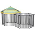 thumbnail image 1 of PawHut Robuste Parc pour Chien en Métal, Cage pour Animaux de Compagnie en Plein Air, Barrière de Clôture d'Exercice pour Chiot Intérieur avec Toit en Polyester Résistant aux Intempéries, Porte Verrouillée, 83 "L x 48" L x 47 "H, 1 of 10