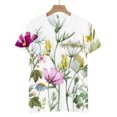 thumbnail image 3 of Womens Short Sleeve Round Neck Printed Loose Tops Blouse T-shirt, 3 of 5