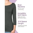 thumbnail image 4 of Stretch Is Comfort Women's Oh So Soft 3/4 Sleeve Boat Neck Top| Adult Small- 3x, 4 of 6