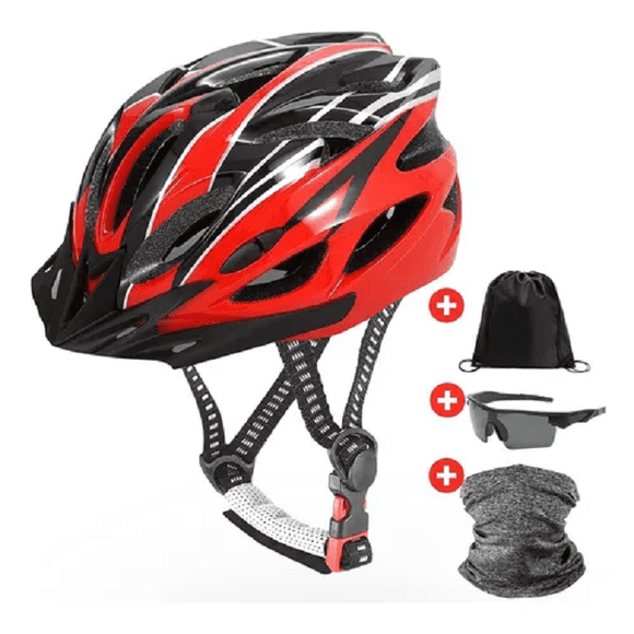 Casco Malubero gafas mascara bolso Rojo 52-58 cm Malu1246