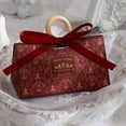 thumbnail image 1 of YUANOU Simple Kraft Paper Triangle Gift Wedding Candy Box Wedding Creative Candy Box(red)L+WoodRing, 1 of 6