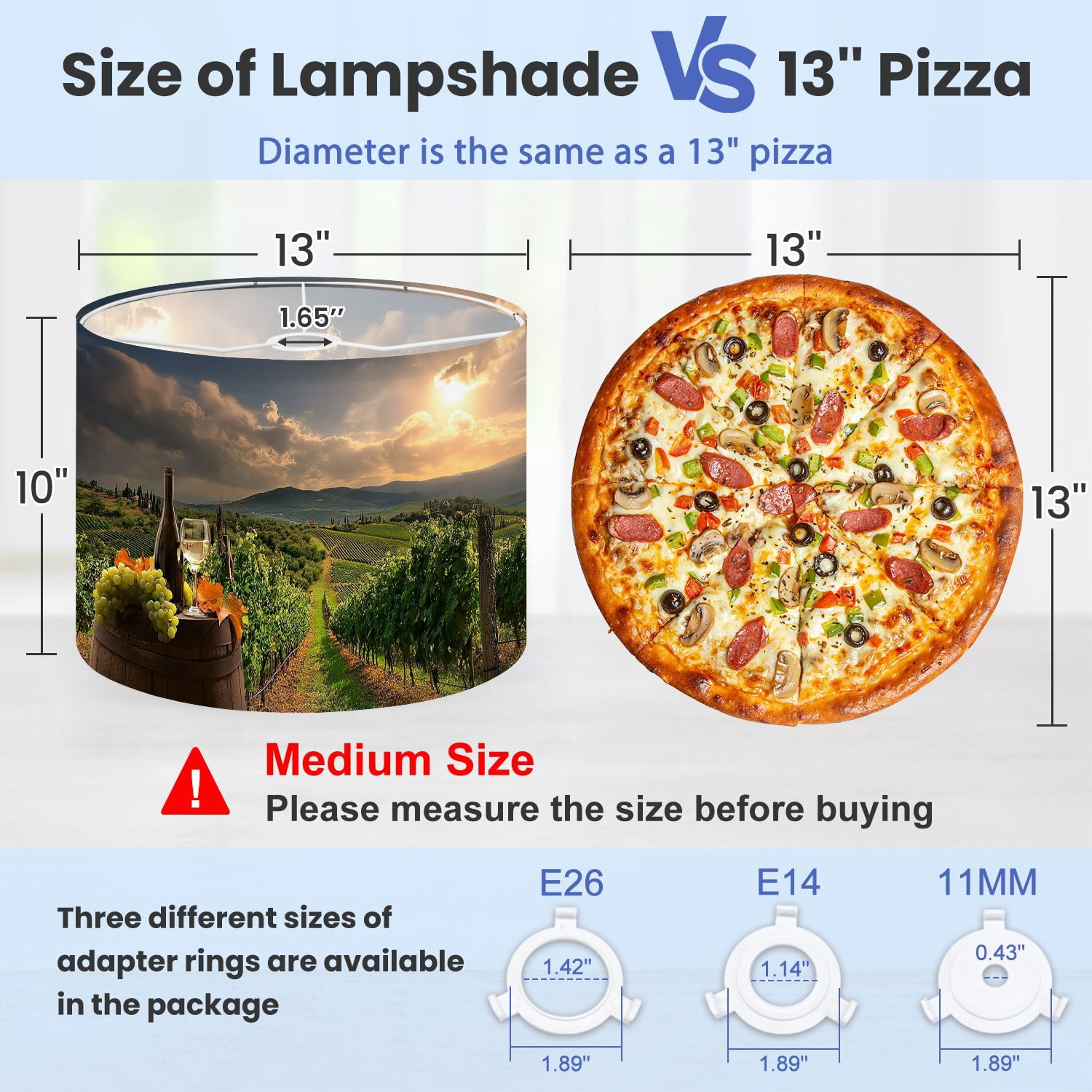 Lamp Shades Set of 2 vine landscape wine still life tuscany italy wine 13" x 13" x 10" Lampshade for Table Lamps Floor Lamps Lamp Shade Replacement Easy Assembly Required