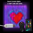 thumbnail image 3 of Cortina de luces inteligentes con USB y aplicación Bluetooth, cadena de luces LED RGB, luces de hadas con cambio de música, fotos y animación, decoración de dormitorio, 3 of 5