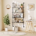 thumbnail image 2 of Costway 1 PCS 4-Tier Wall-Mounted Bookshelf, Floating Storage Display Shelves with Metal Frame Black, 2 of 10