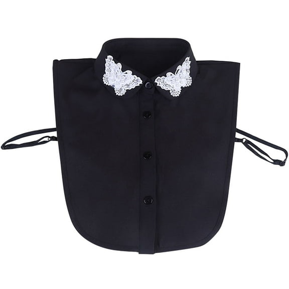 LoudSung Detachable Half Shirt Blouse Fake Collar Embroidered Butterfly Decorative Dickey False Collar Elegant Design for Women Girls
