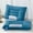 Blue, variant on Goose Feather Pillow Queen Size Pack of 1 - Hotel Down Bed Pillows for Sleeping, Soft 600 Thread Count Cotton Cover, Fluffy Support Surround Fill Polyester for Back, Stomach, Side Sleepers