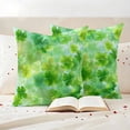 thumbnail image 3 of St. Patrick's Day Outdoor Waterproof Pillow Covers, Farmhouse Spring Watercolor Green Clovers Decorative Square Throw Pillowcase Sofa Cushion Sham for Patio/Couch/Chair, 24"x24" 2 Pack, 3 of 8