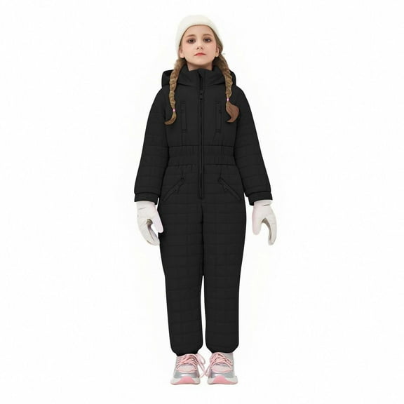 Kctiaxy Snow Suits for Toddler Boys Girls Warm Windproof Waterproof Ski Suits Winter Outdoor Thickened Jumpsuits