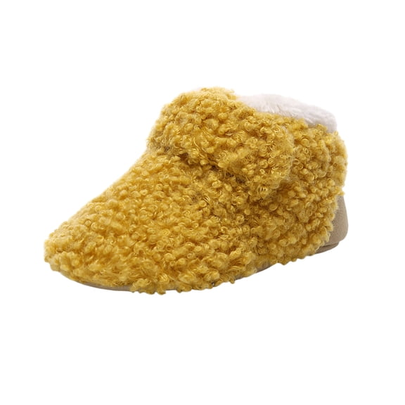 huajiao Infant Boy Girl Cozy Fleece Booties Baby Fuzzy Sock Shoes Non Slip Soft Warm Slippers Newborn Winter Soft Sole Boots