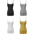 thumbnail image 3 of FashionOutfit Women's Basic Solid Long Length Adjustable Spaghetti Strap Tank Top, 3 of 4