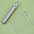 thumbnail image 2 of Stainless Steel Toothpicks Pocket Set, Portable Floss Pick Reusable Metal Toothpicks Tooth Cleaning Kit With Keychain Holder For Outdoor Picnic Camping Traveling, 2 of 4