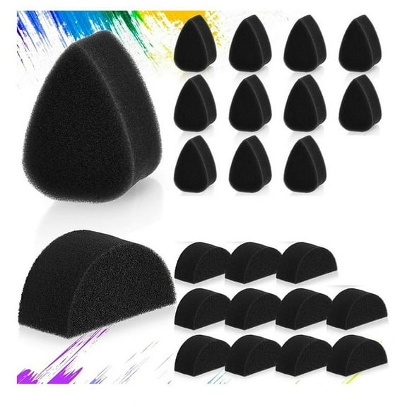 24 Pcs Face Paint Sponge Petal Oval & Semicircular Face Painting Sponges High Density y3127