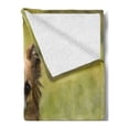 thumbnail image 2 of Chihuahua Soft Flannel Fleece Throw Blanket, Photo of Long Haired Small Dog in Grass on Blurred Background, Cozy Plush for Indoor and Outdoor Use, 60" x 80", Khaki Camel Dark Cocoa, by Ambesonne, 2 of 5