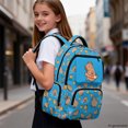 thumbnail image 3 of HELLHERO Lightweight Kids Backpack for School Back to School, Polyester Large Capacity Book Bag, Orange-Swim-Capybara, 3 of 3