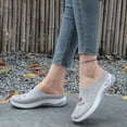 thumbnail image 6 of Floleo Women's Backless Slip On Floral Embroidery Knit Mule Sneakers, Breathable Mesh Wedge Sole Casual Daily Walking Footwear(Gray,6.5), 6 of 7