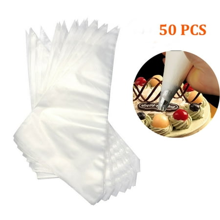 50Pcs Disposable Pastry Bag, 16-Inch Extra Thick Large Cake/Cupcake Decorating Bags, Food Grade Disposable Icing Piping Bags (Best Piping Bag Set)