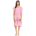 thumbnail image 2 of Lati Fashion Women Nightgowns Short Sleeve Female Nightgowns & Sleepshirts Pink Size X-Large, 2 of 4