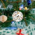thumbnail image 5 of Funny Christmas Ornament,Colorful Floral - Perched Bird,Xmas Round Ceramic Pendant, 5 of 6
