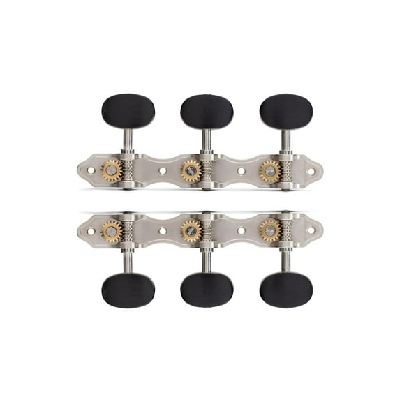 TUNERS FOR STEEL STRING, 3-ON-SIDE, NICKEL/EBONY #80486