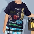 thumbnail image 2 of Vedolay Boy Shirts Fashion Boys' Short Sleeve Crewneck T-Shirts,Dark Blue 3 Years, 2 of 5