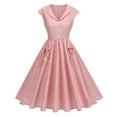thumbnail image 1 of COM1950s Robe pour Femmes, Robe d'Invitée de Mariage, Robe Unie pour Femmes, Tenue d'Invitée de Mariage, Robe pour Invitée de Mariage Femmes Été, Robe d'Été Décontractée pour Femmes, Vêtements de Robe pour Femmes, 1 of 7