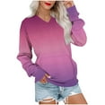 thumbnail image 4 of JUSLIO Blouses for Women Relaxed Fit with Pockets Sweatshirts Graphic Long Sleeve V Neck Sweatshirts Hot Pink XL, 4 of 5