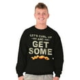 thumbnail image 5 of Curl Up and Get Some Bacon Couple Men's Crewneck Sweatshirt Brisco Brands M, 5 of 6