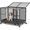 Black-36.6"L x 23.4"W x 28.3"H, variant on Erinnyees Heavy Duty 42" Metal Dog Crate for Dogs with Lockable Wheels