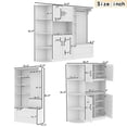 thumbnail image 4 of 74.8 Inch Multifunctional Hall Cabinet with 4 Hooks, Left-Right Combination Storage Cabinet for Living Room, Kitchen, Hallway, White, 4 of 8