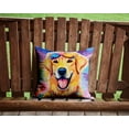 thumbnail image 4 of Yellow Labrador Hippie Dawg Fabric Decorative Pillow 14 in x 14 in, 4 of 5