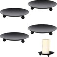 thumbnail image 1 of 4 Pcs Candlestick, Round Retro Iron Candle Holder, for Wedding, 1 of 5
