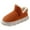 A Orange, variant on Women's Warm Bootie Slippers Winter Cozy House Shoes Non Indoor Outdoor with Fuzzy Collar Thermal Shoes