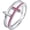 White, variant on Engagement Wedding 925 Sterling Silver 14K Rose Gold Plating Round Cut Pink Ruby Christmas Special Double Cross Ring For Women