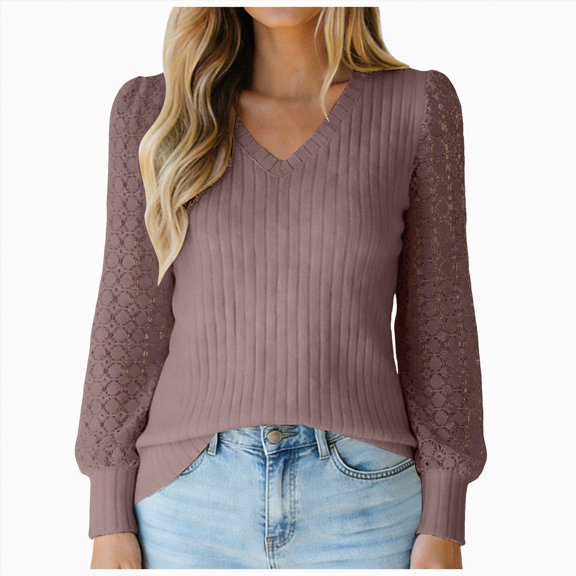 enyan Women's Tops Casual Womens Long Sleeve Shirt Fall Fashion Tops Tunic Dressy Casual Sweater Clothes Cute Trendy Work Outfits 2026,Brown,M