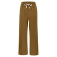 thumbnail image 6 of Hpapadks Casual Pants for Women Solid Versatile Leisure High Waisted Drawstring Wide Leg Sweatpants Slacks for Women Coffee S, 6 of 7
