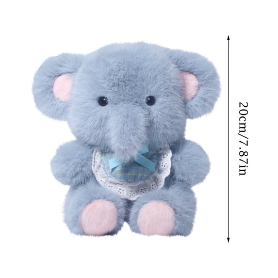 Cute Apron Animal Plush Doll Set Soft Plushie Stuffed Toy Hand Embroidered Lace Apron Companion Figure Desktop Accent Holiday Gift Decor 7.9 Inch