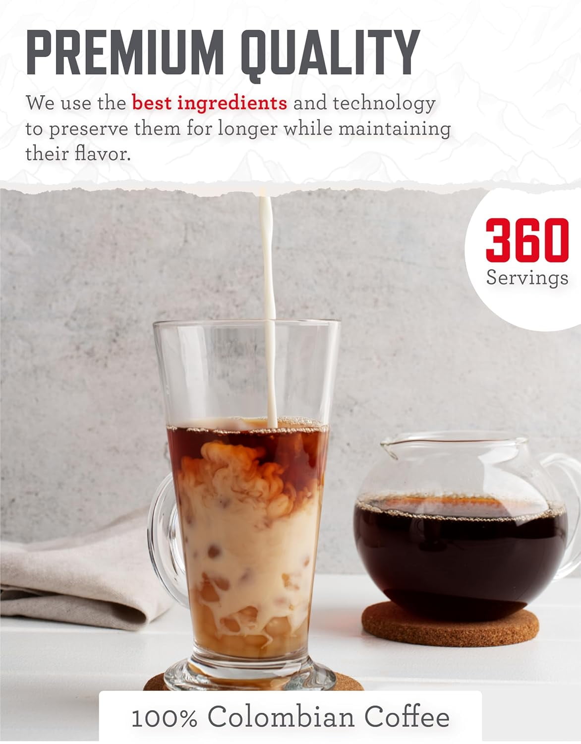 ReadyWise 360 Servings Freeze-Dried Coffee | Long Shelf Life Emergency Coffee